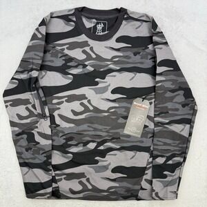 Royal Blue Shirt Mens Camo Long Sleeve T-Shirt Zip Pocket Streetwear‎ Medium